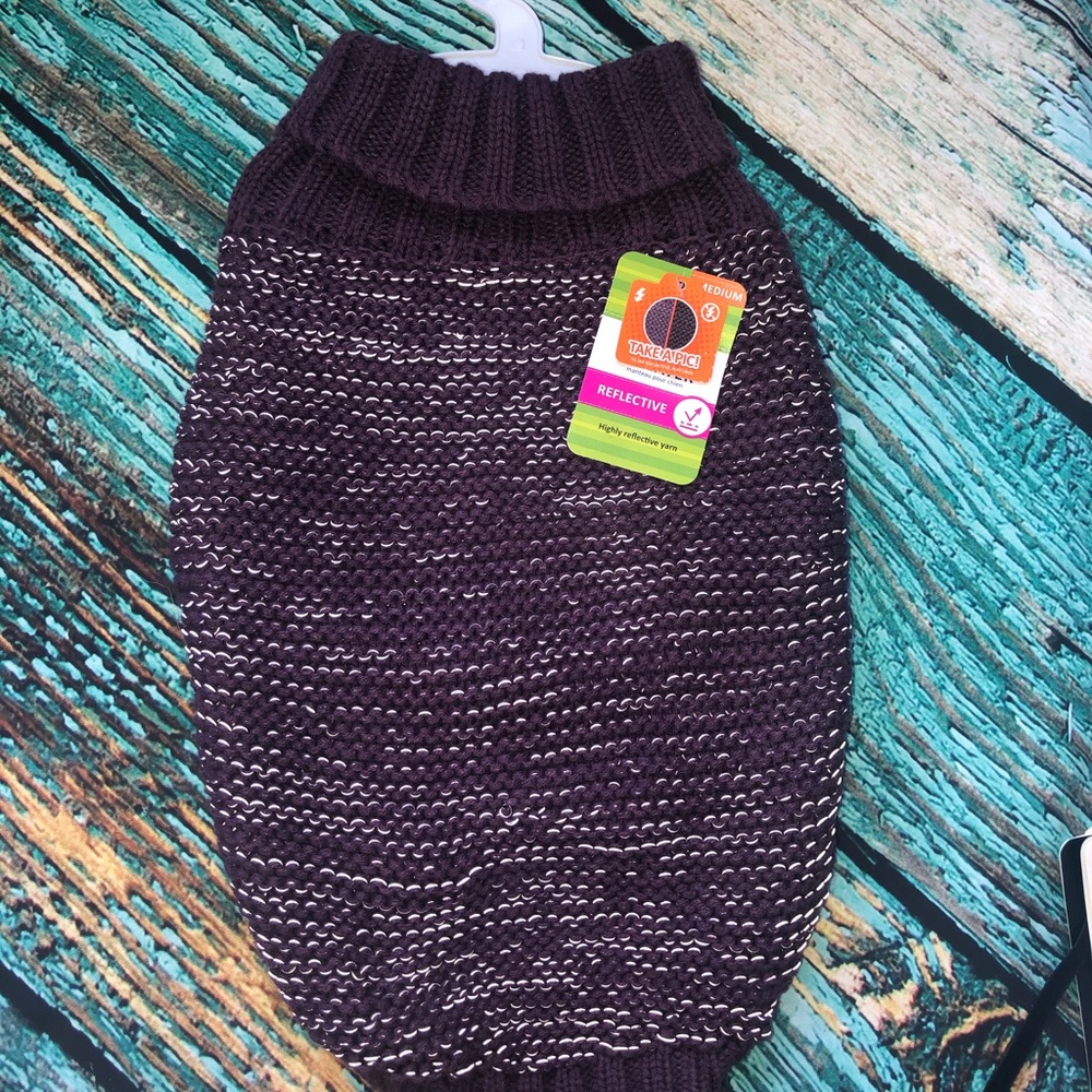 Reflective Knit Dogs Sweater-M